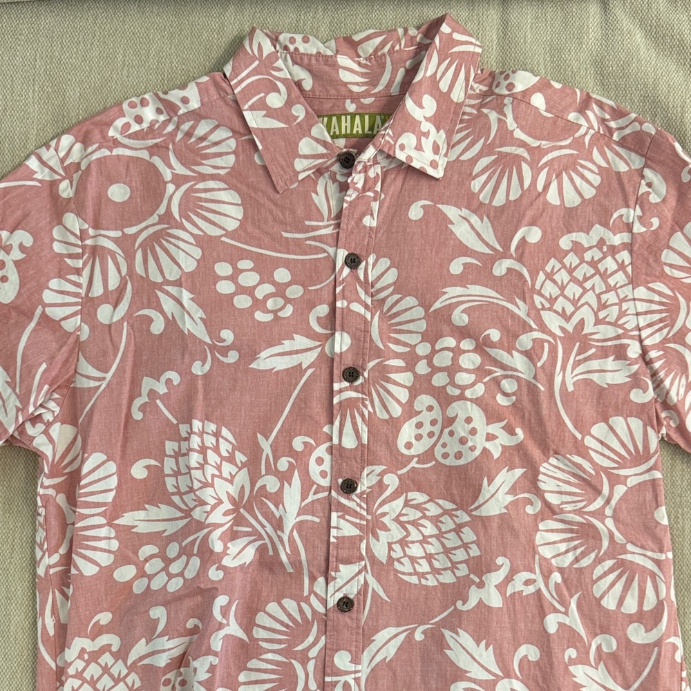 Kahala Pink Aloha Men's Button Up Shirt